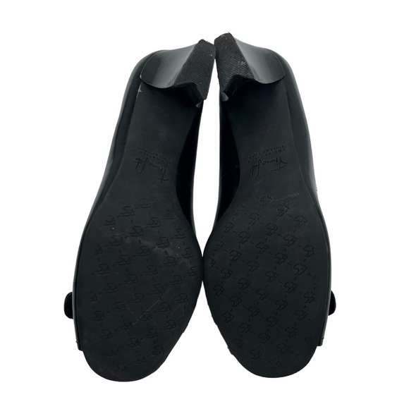 Franco Sarto Black The Artist’s Collection Natalia Buckle Peep Toe Heels Size 8 - Picture 8 of 11